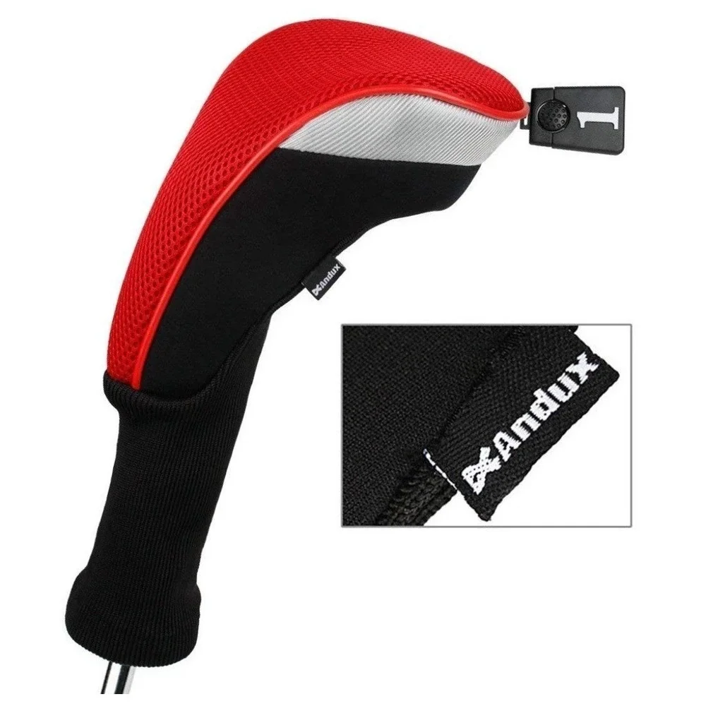 Andux 6‑Pc Driver & Fairway Wood Head Covers (1, 3, 5, 7) Long Neck 2 Interchang